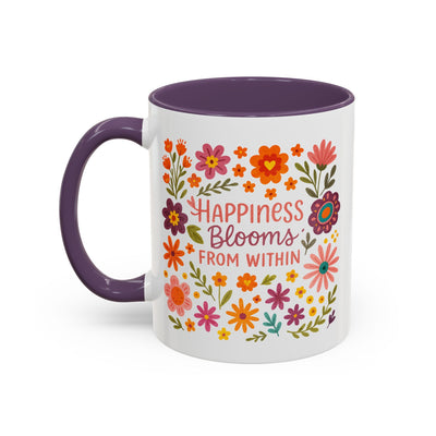 Motivation Mug - Happiness Blooms From Within