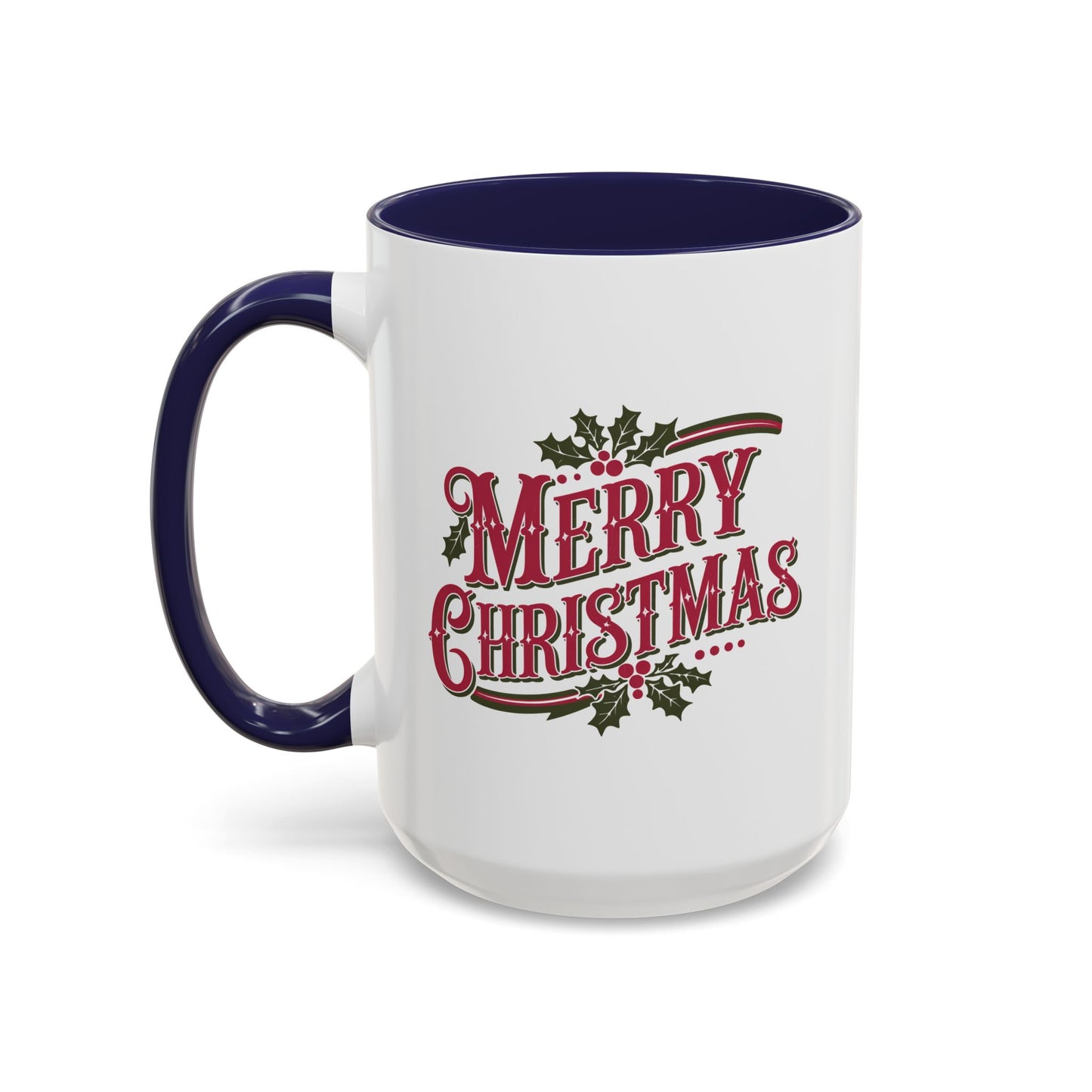 Christmas Mug - Merry Christmas Maroon & Green Text Decorations