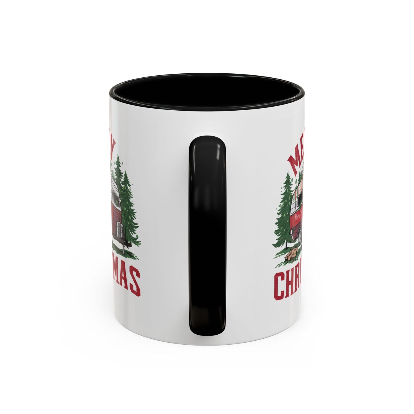 Christmas Mug - Merry Christmas Red & White Camper