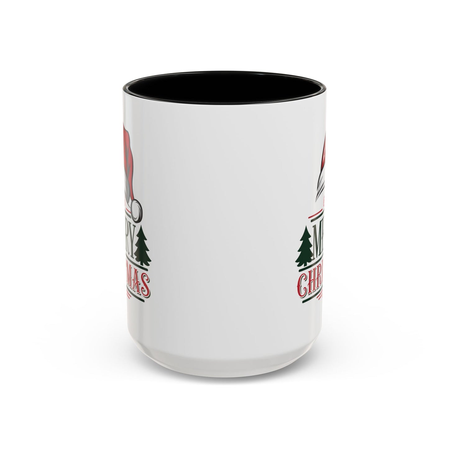 Christmas Mug - Merry Christmas Green & Red Text Red Hat