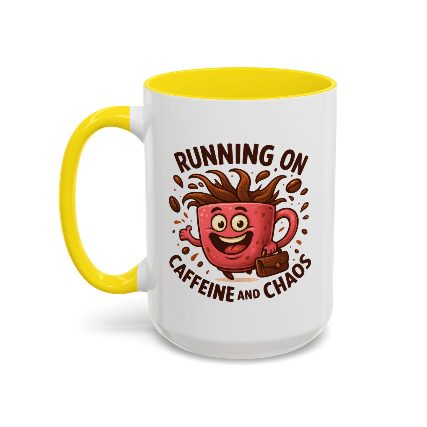Humor Mug - Running On Caffeine and Chaos