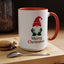 Christmas Mug - Merry Christmas Green & Red Text Gnome Candy Cane