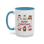 Christmas Mug - Merry Christmas Red & Green Text Santa Cute Animals