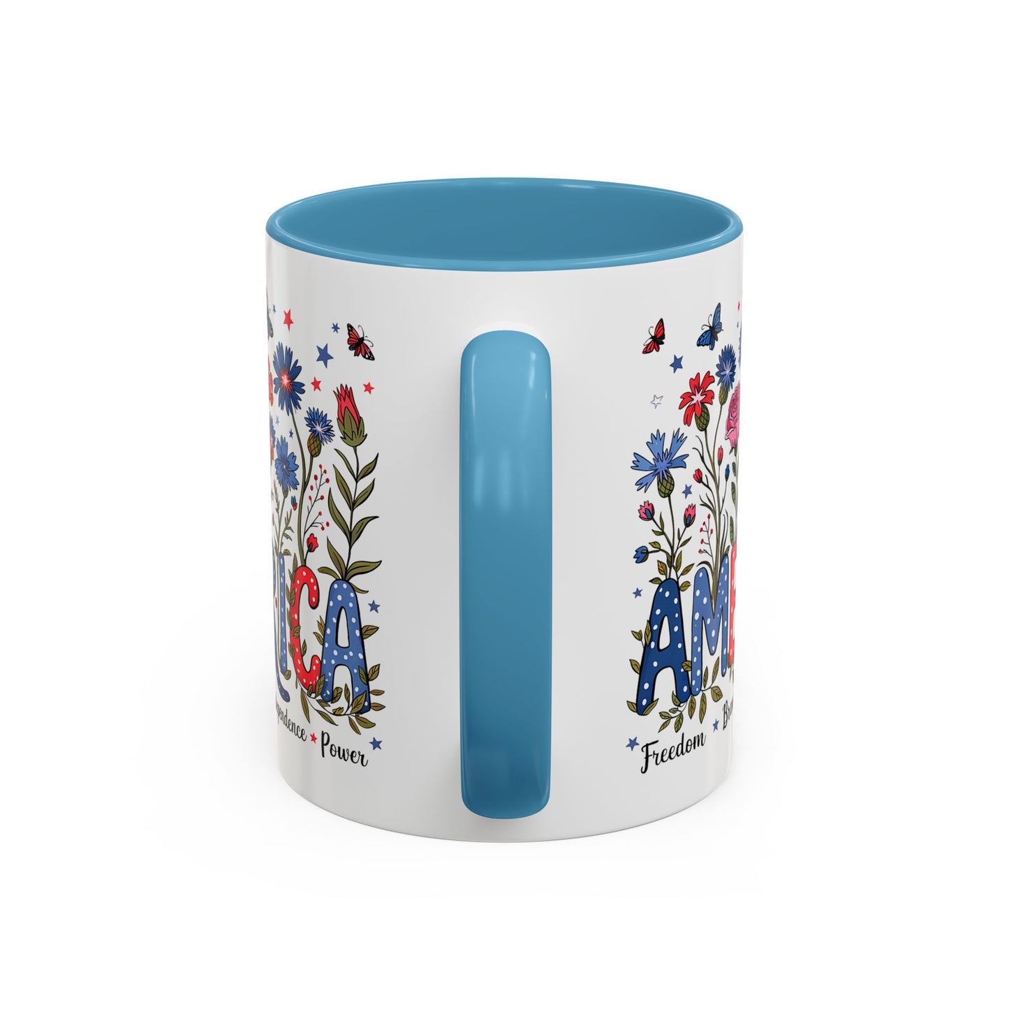 4th of July Mug - Floral America Patriotic
