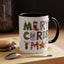 Christmas Mug - Merry Christmas Green Red & Gold Patterned Text