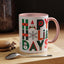 Christmas Mug - Happy Holidays Green Red & Blue Decorative Text