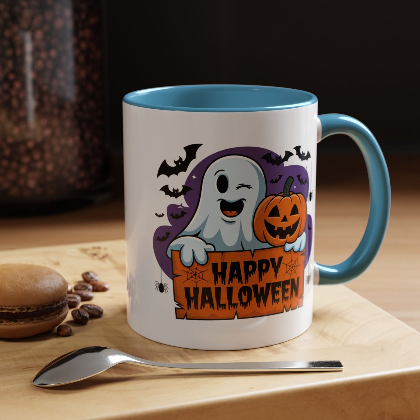 Halloween Mug - Winking Ghost With Pumpkin