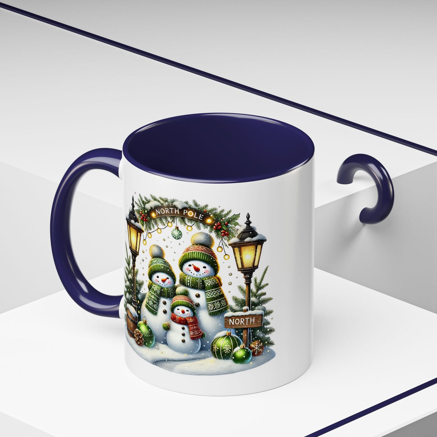 Christmas Mug - Green Snowman Family