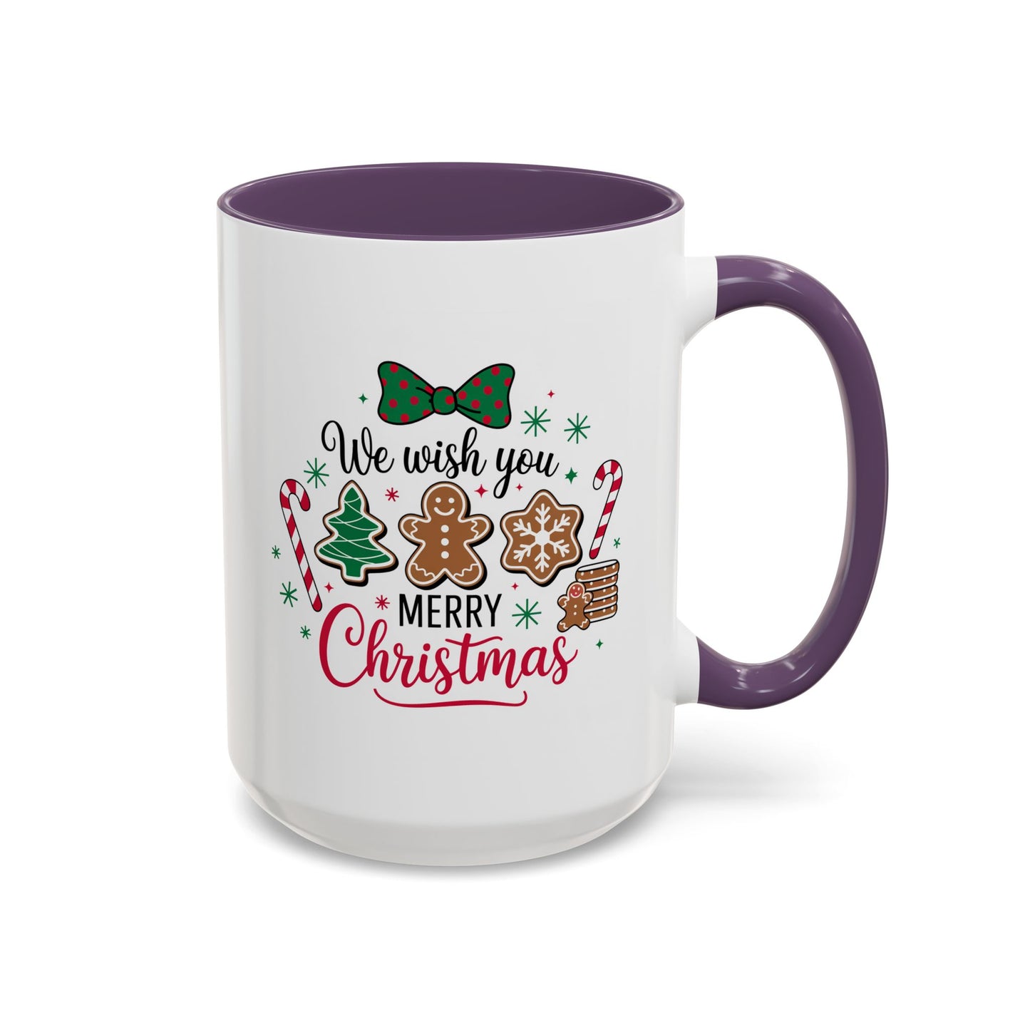 Christmas Mug - We Wish You a Merry Christmas Black & Red Text Cookies & Candy