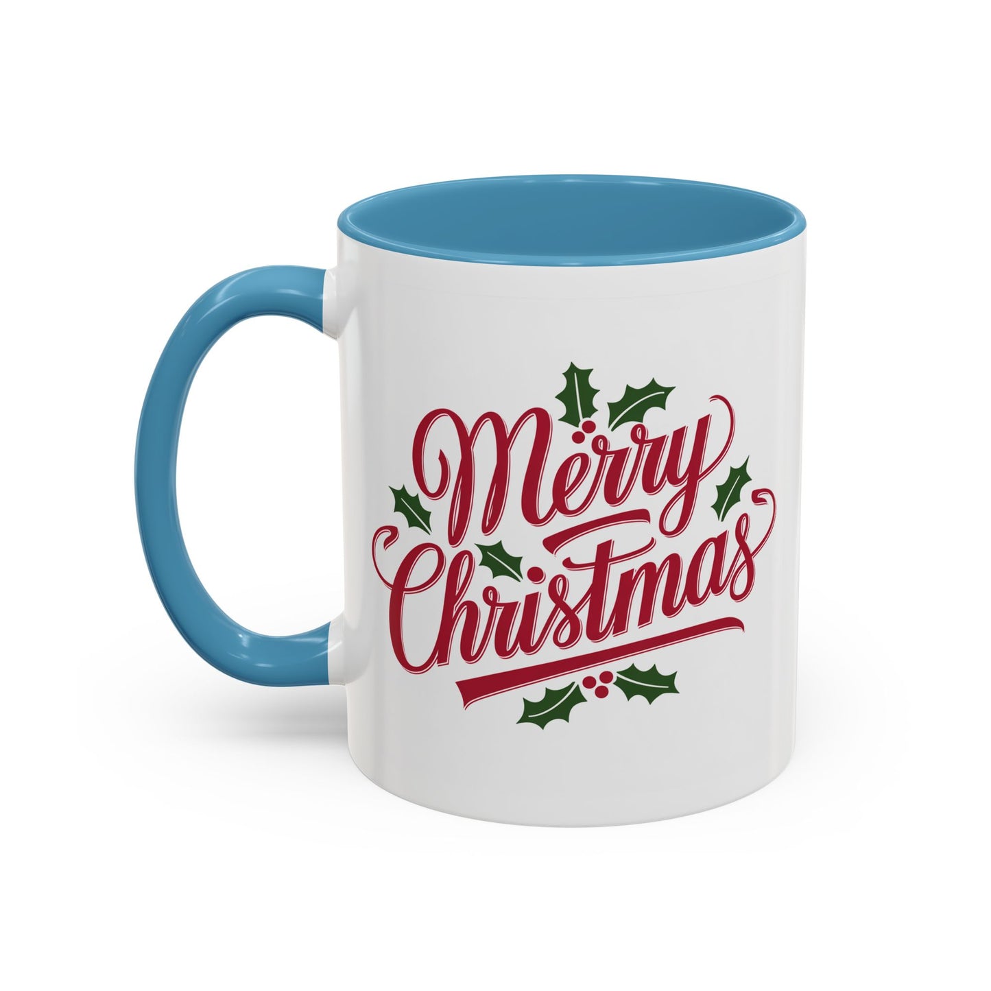Christmas Mug - Merry Christmas Red Text Mistletoe