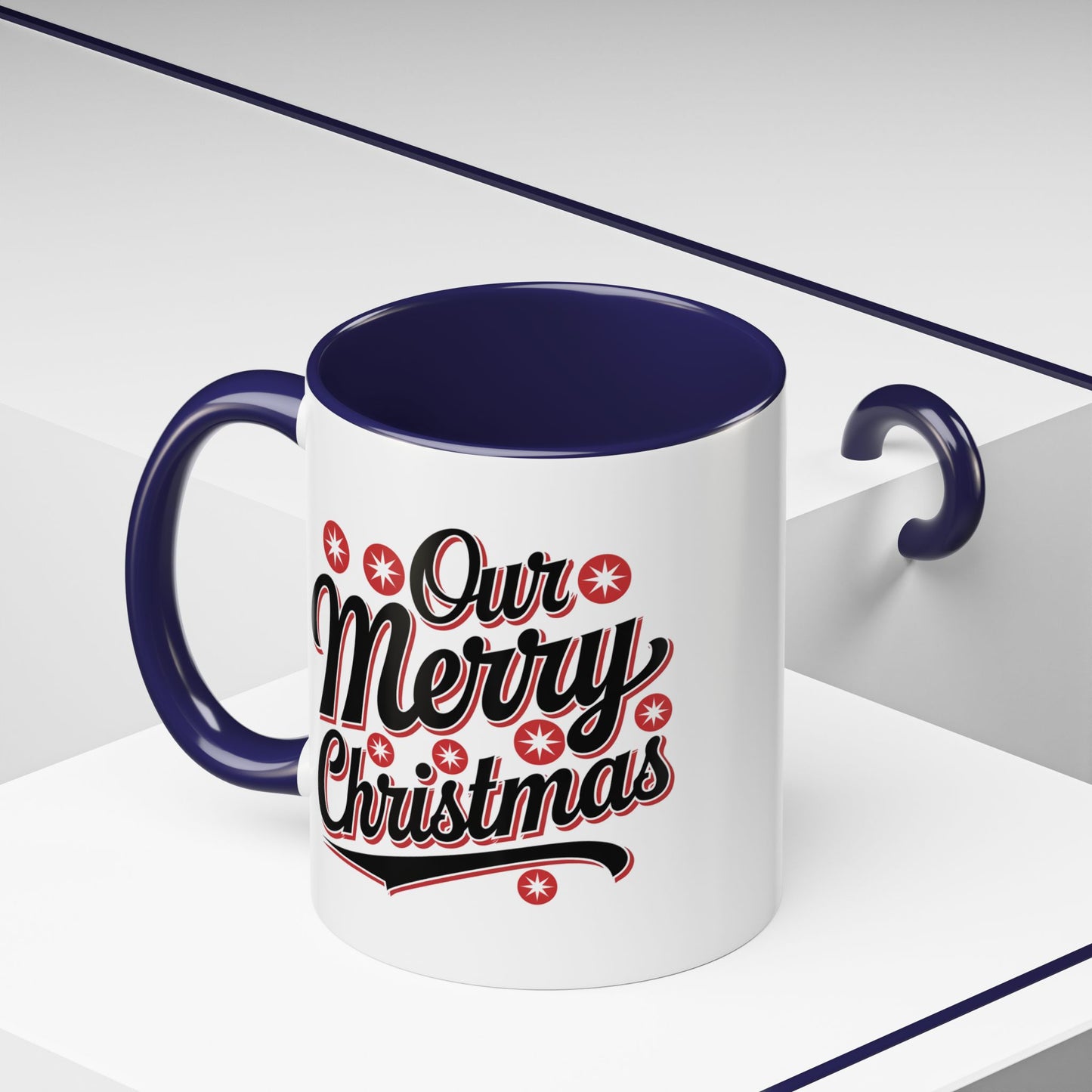 Christmas Mug - Merry Christmas Black Red & White Baseball Text