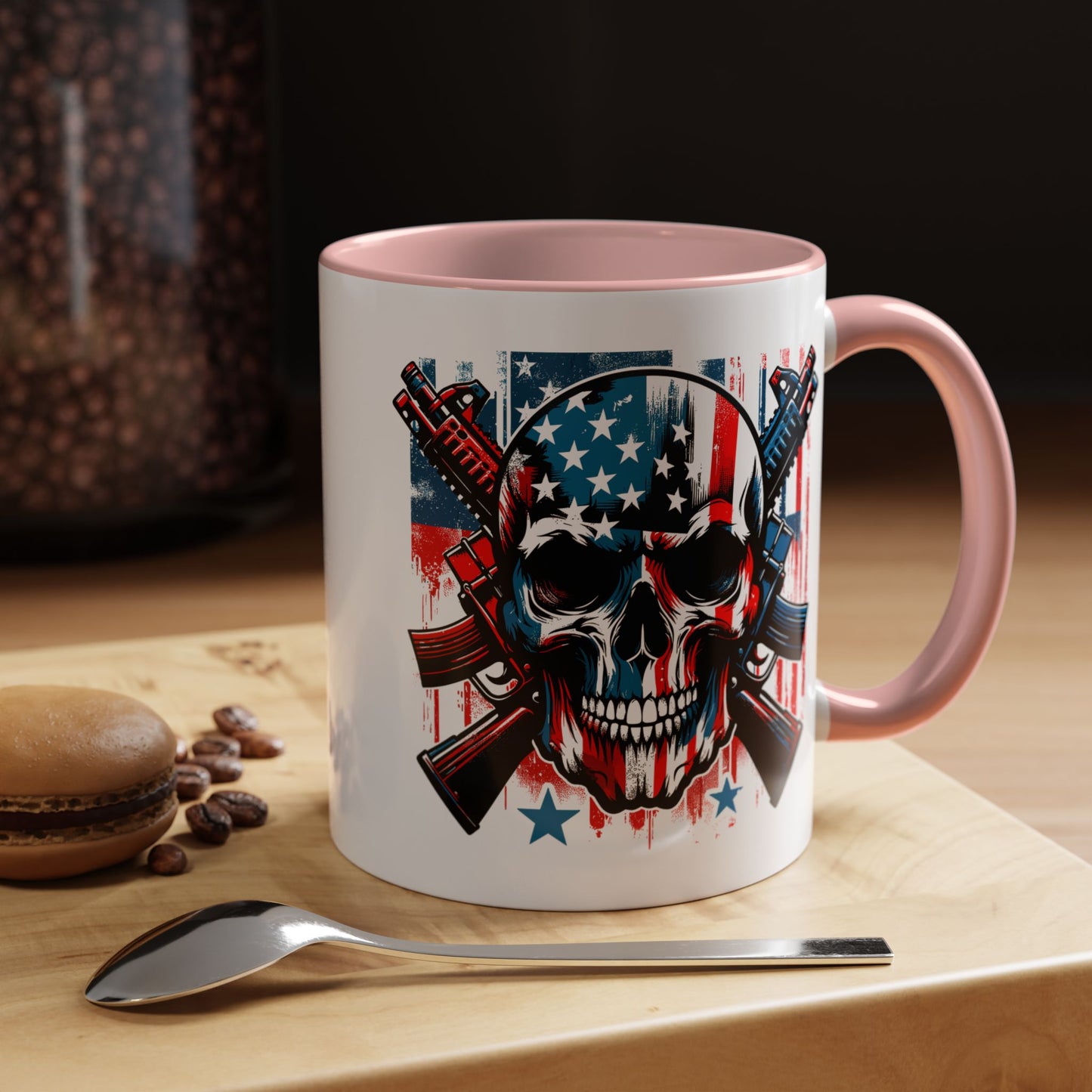 4th of July Mug - Skull With American Flag