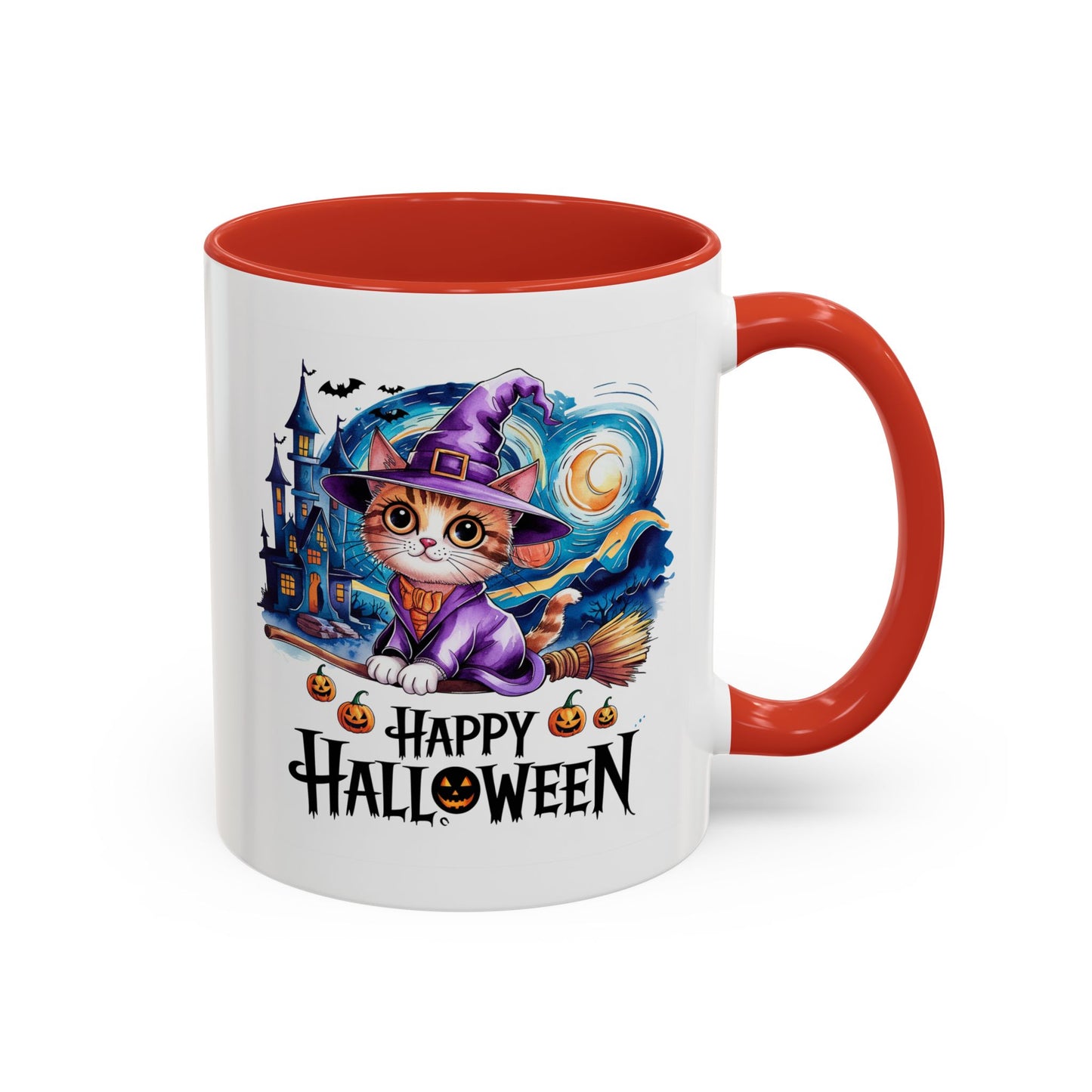 Halloween Mug - Happy Halloween Cat Witch