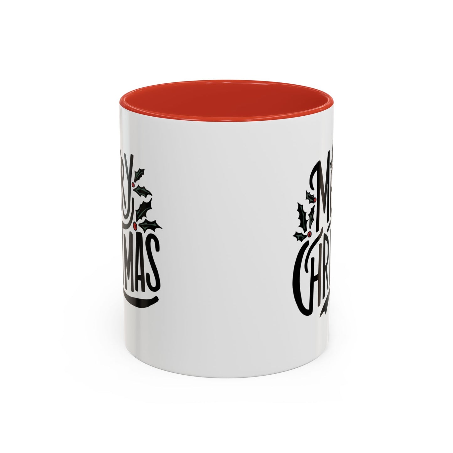 Christmas Mug - Merry Christmas Black Text Mistletoe
