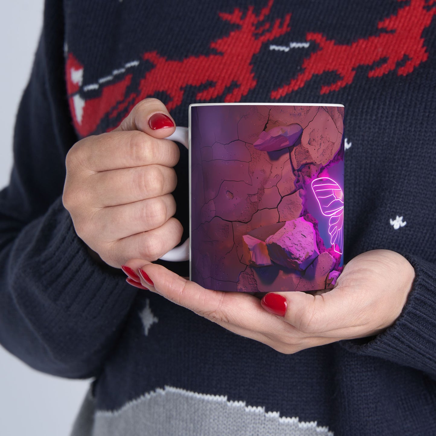 Artistic Mug - Neon Butterfly