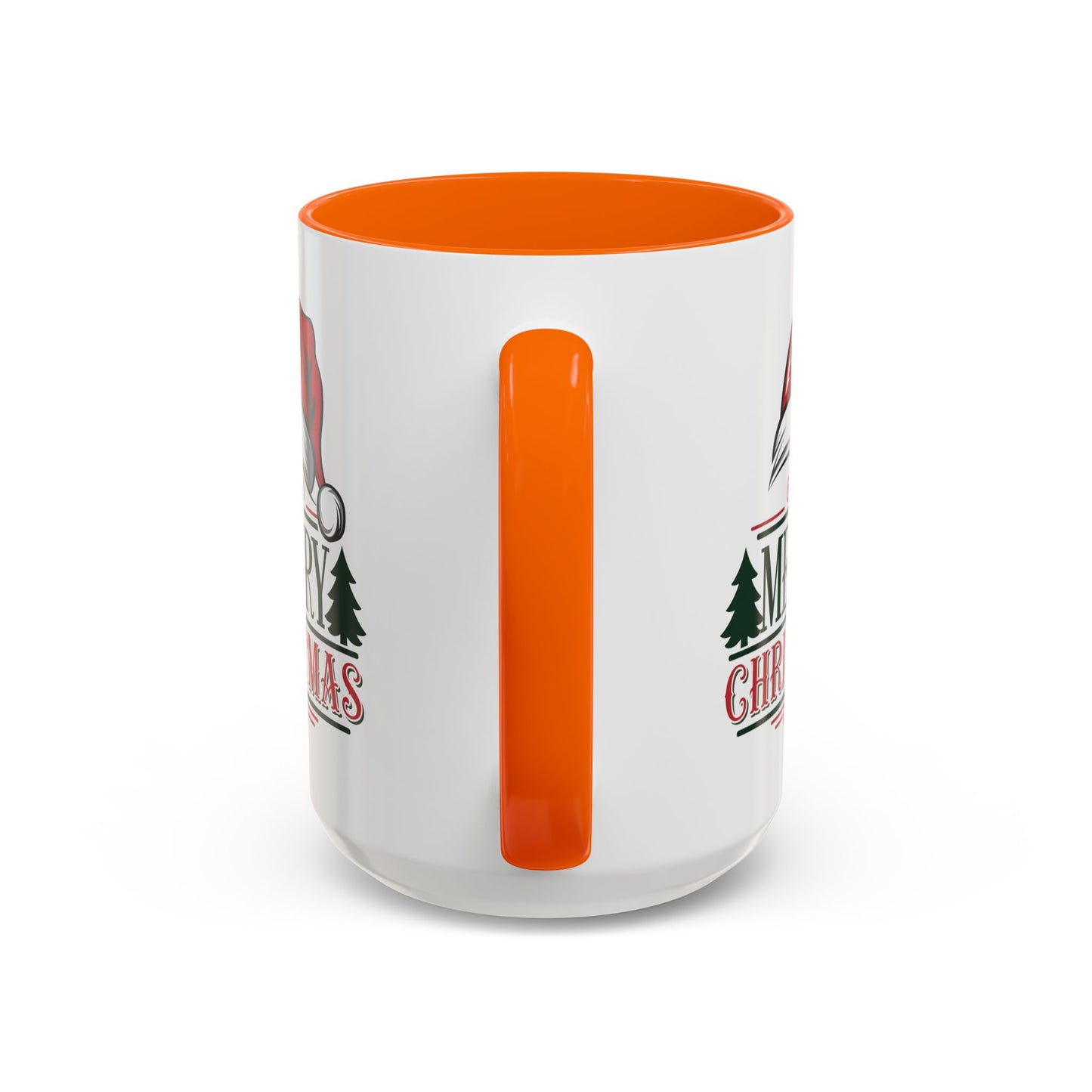 Christmas Mug - Merry Christmas Green & Red Text Red Hat