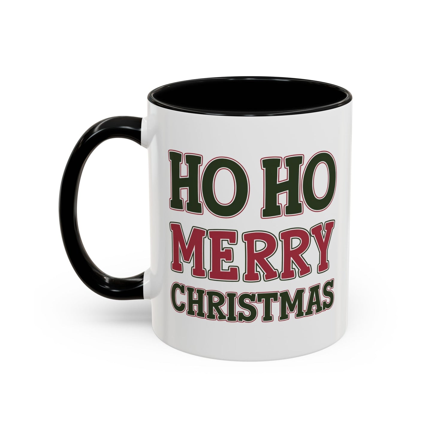 Christmas Mug - Ho Ho Ho Merry Christmas Red & Green Text 4