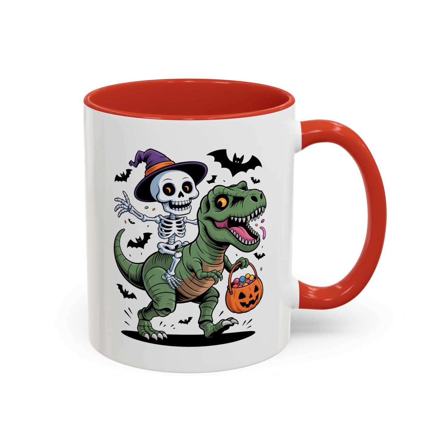 Halloween Mug - Skeleton Riding Dinosaur