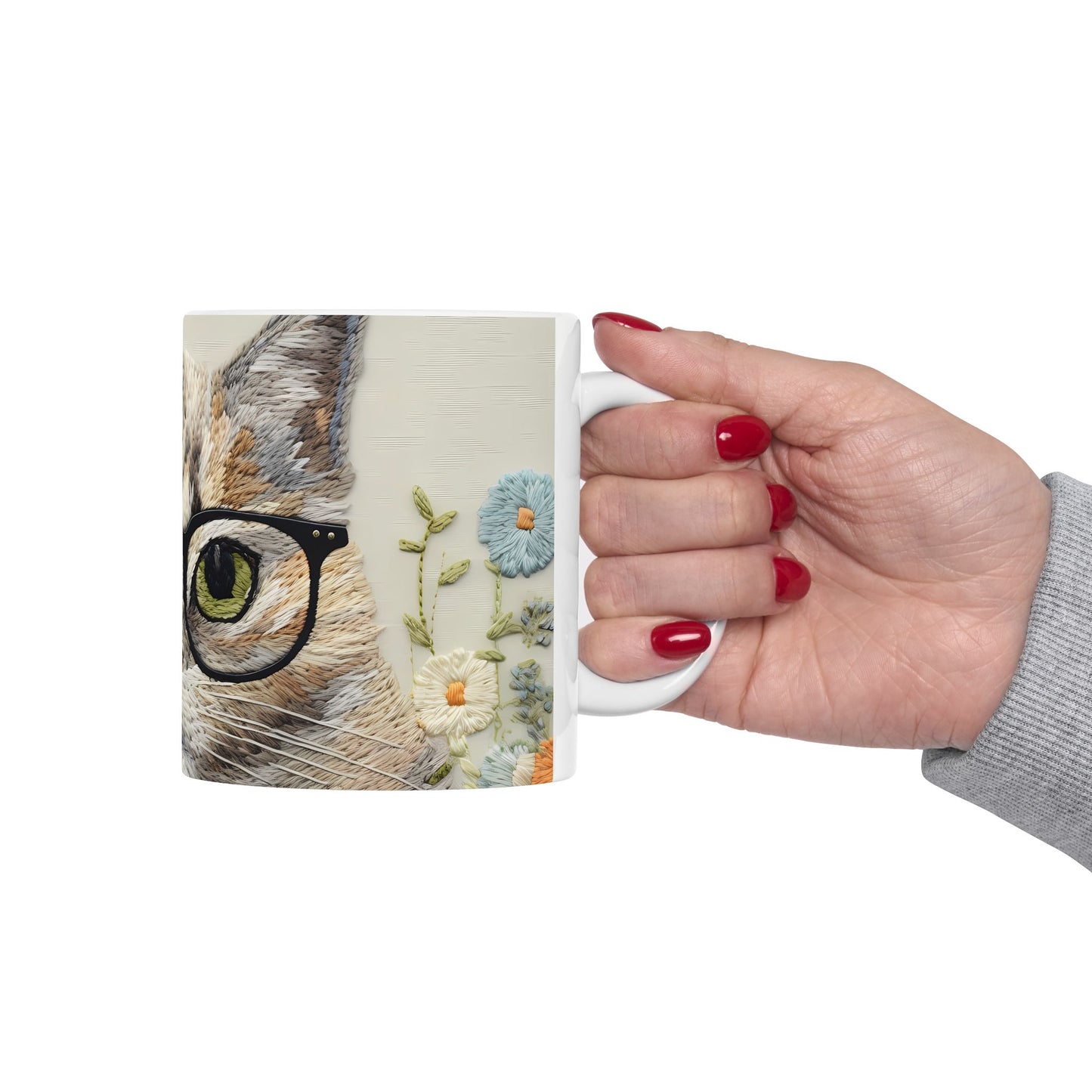 Artistic Mug - Felted Cat 5