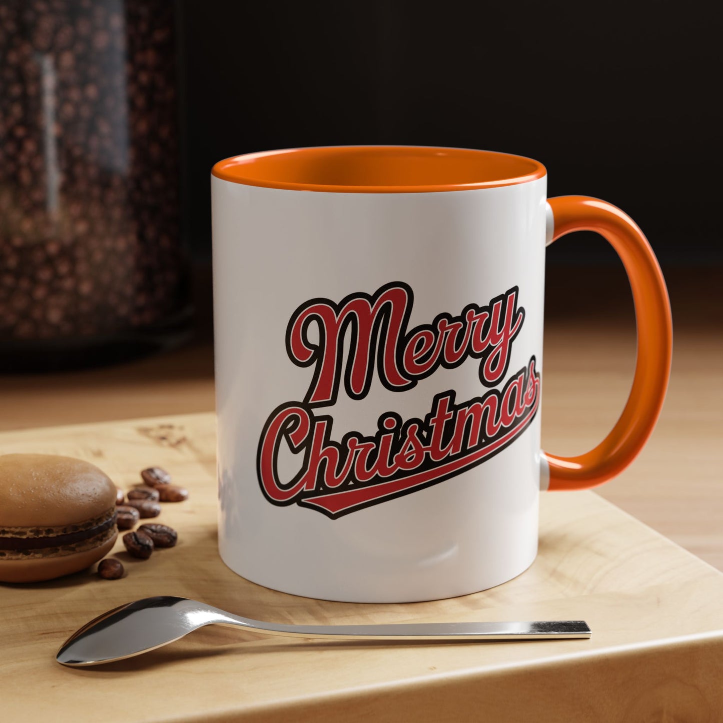 Christmas Mug - Merry Christmas Red & Black Baseball Text