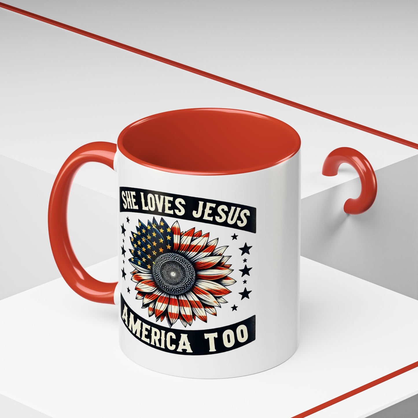 4th of July Mug - She Loves Jesus & America Too