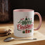 Christmas Mug - Merry Christmas Green & Red Text Tree Snowflakes Presents