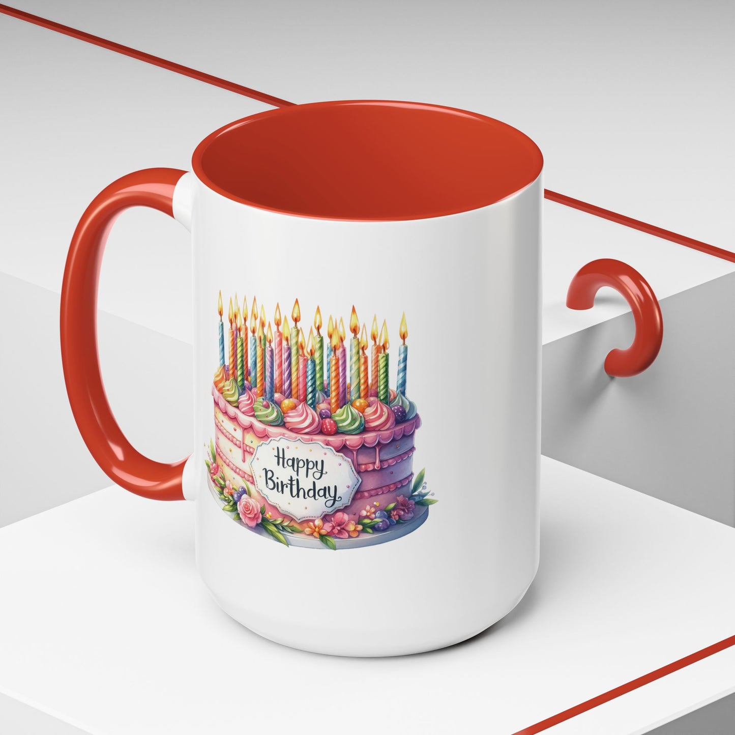 Birthday Mug - Happy Birthday Large Cake With...