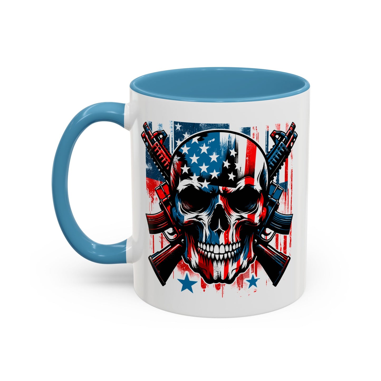 4th of July Mug - Skull With American Flag