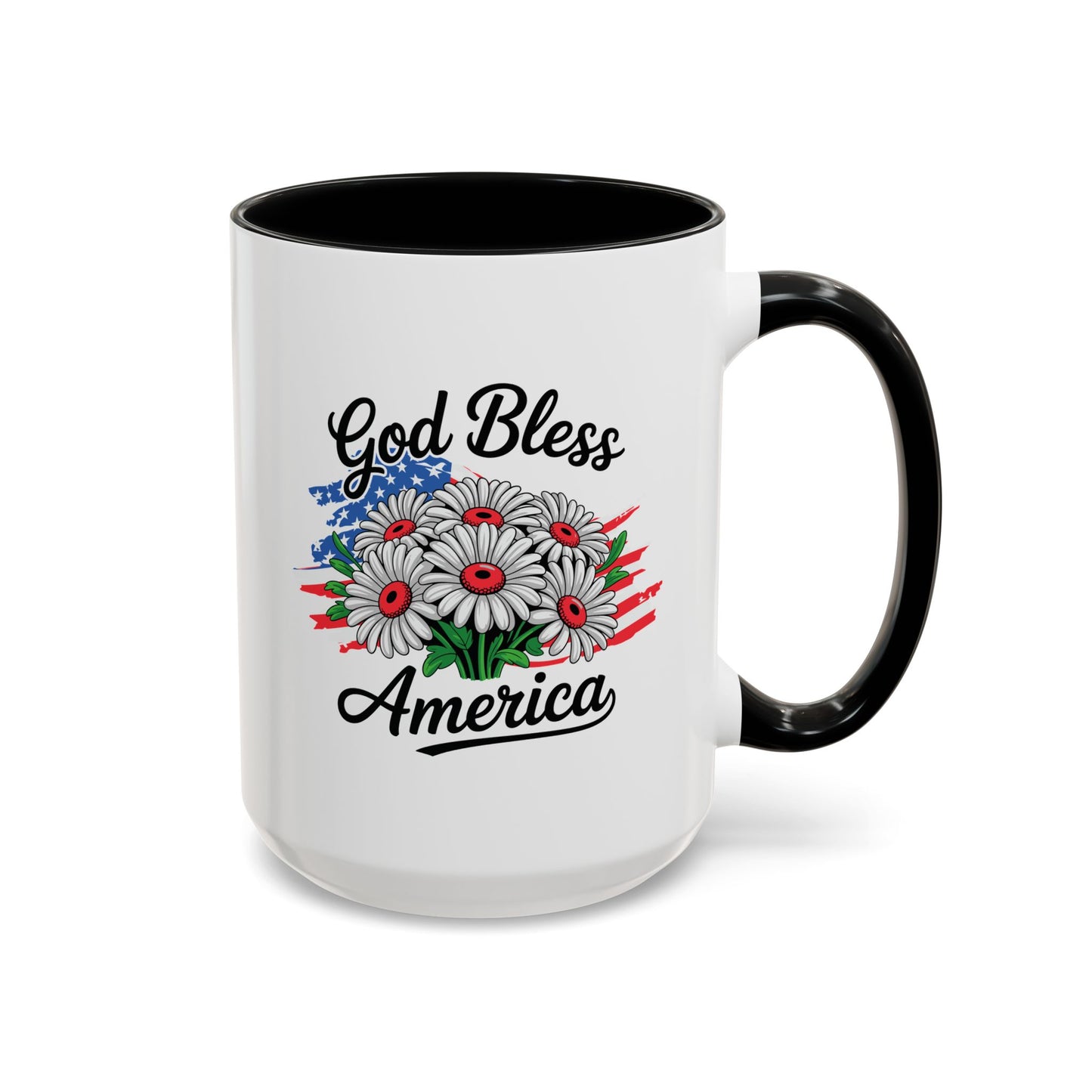 4th of July Mug - God Bless America Daisies