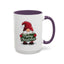 Christmas Mug - Merry Christmas White & Green Text Gnome Lights
