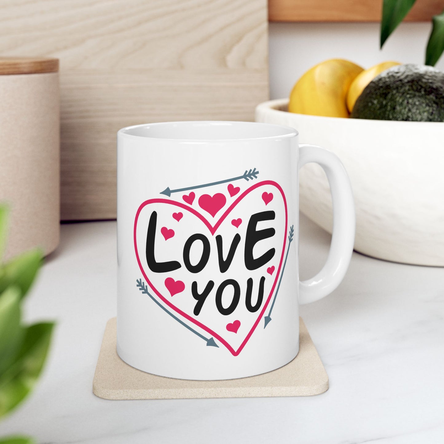 Anniversary Mug - Love You Heart & Arrows