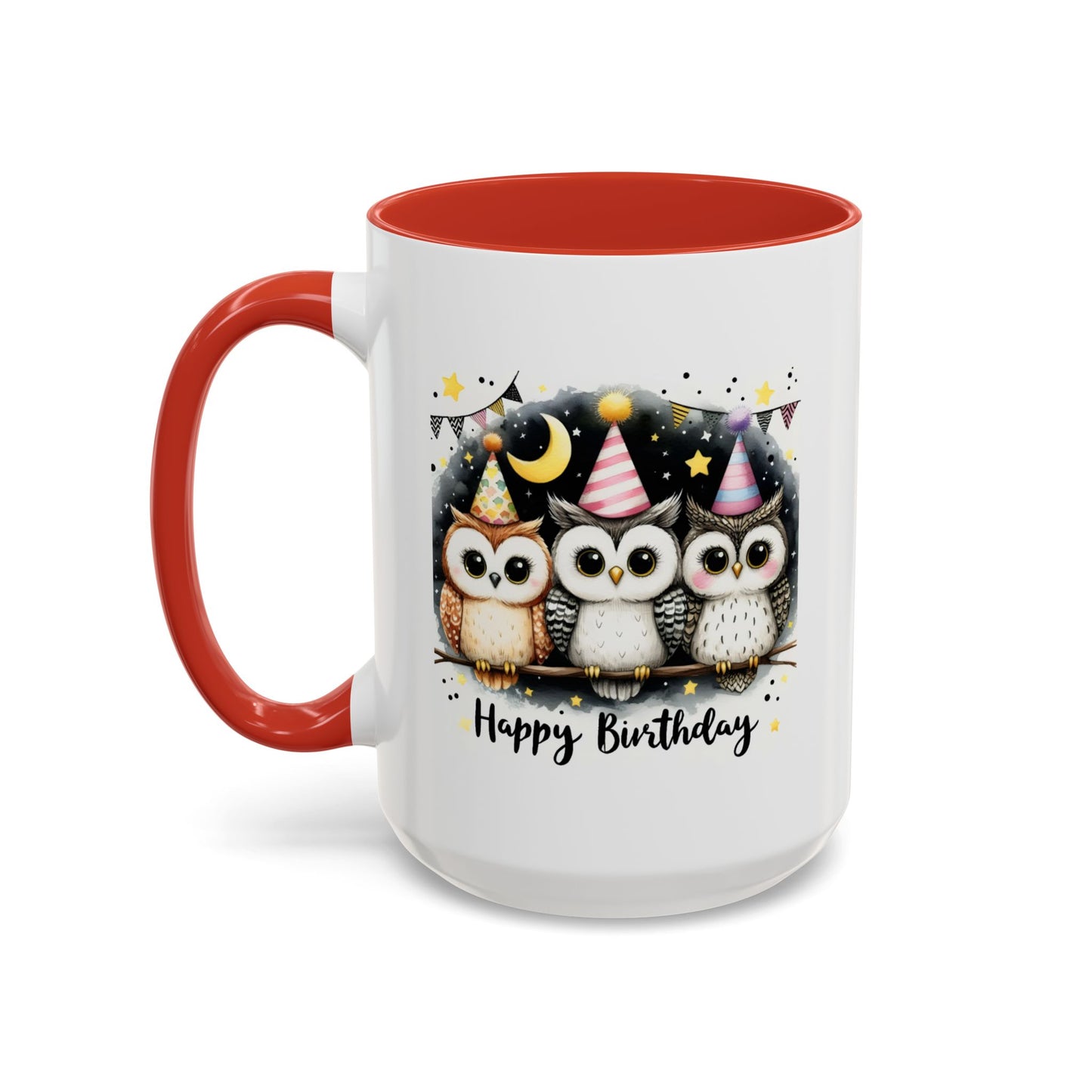Birthday Mug - Happy Birthday Owls