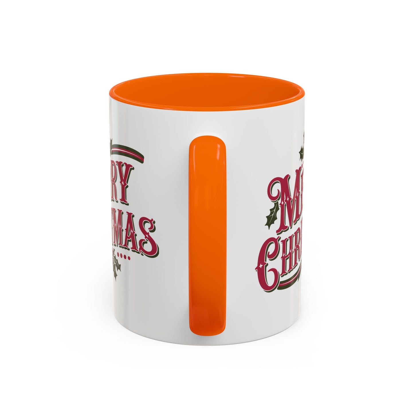 Christmas Mug - Merry Christmas Maroon & Green Text Decorations