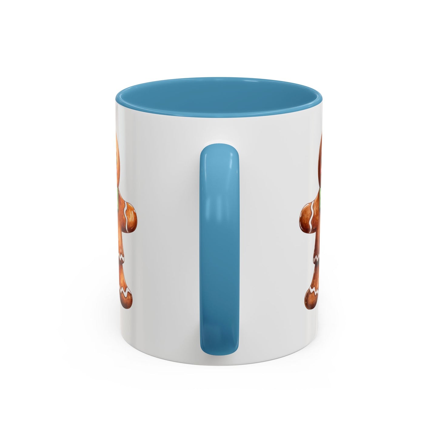 Christmas Mug - Gingerbread Man Green Bow
