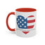 4th of July Mug - God Bless America Flag Heart
