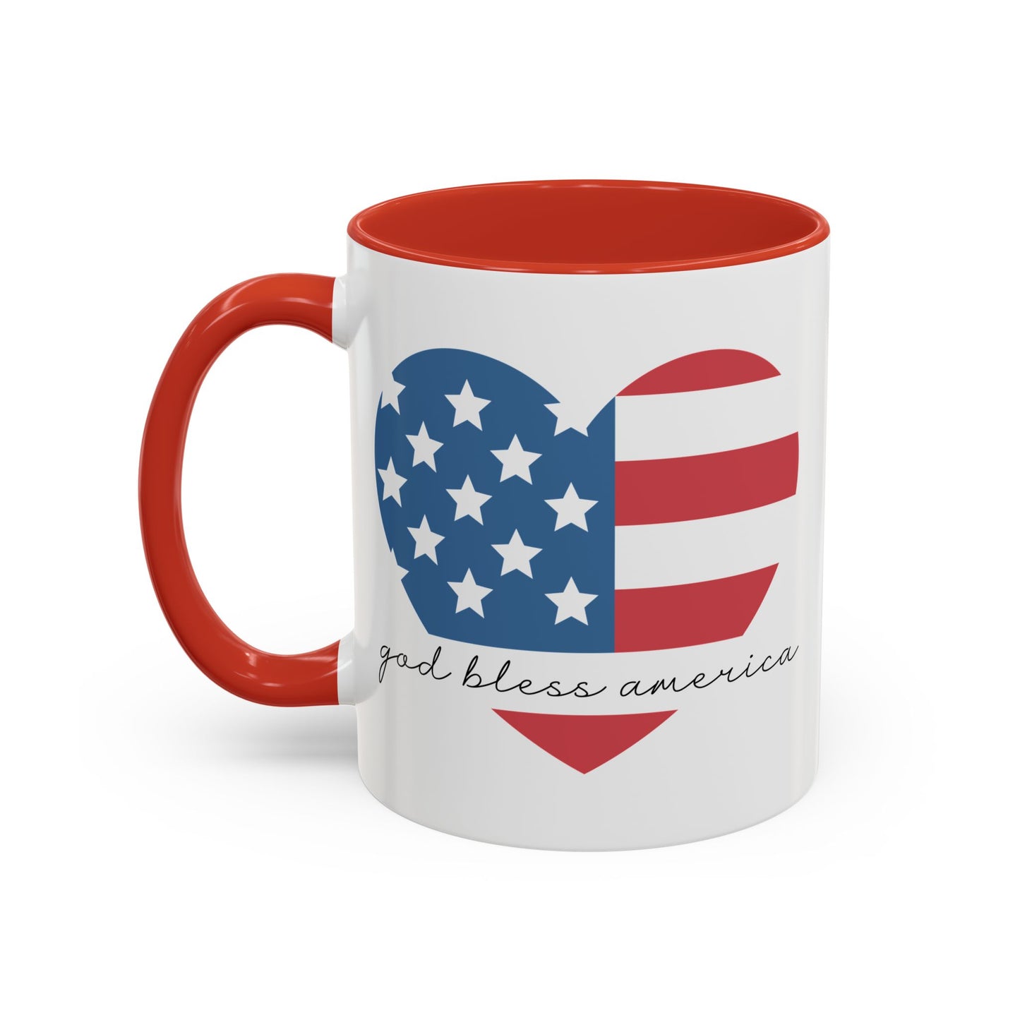 4th of July Mug - God Bless America Flag Heart