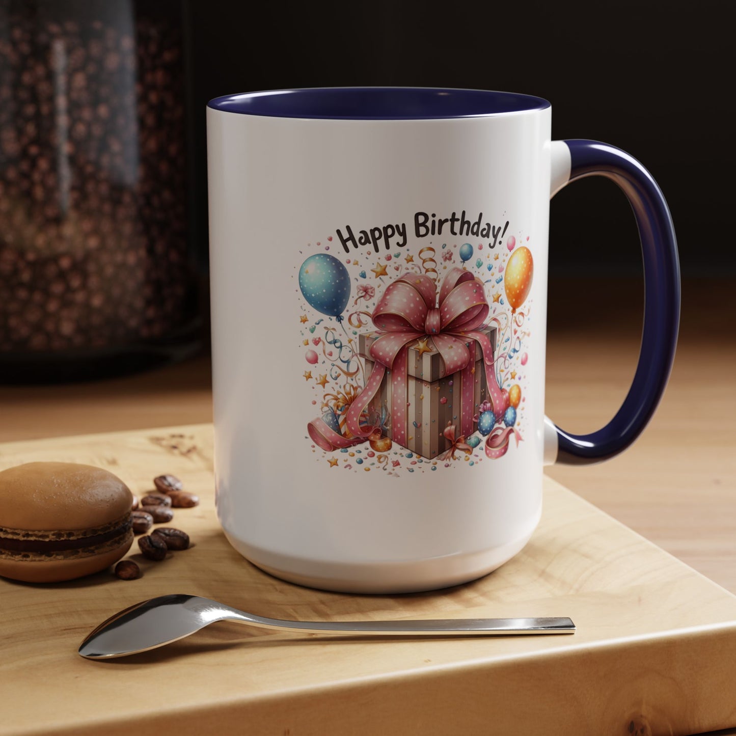 Birthday Mug - Happy Birthday Pink Ribbon Present