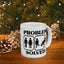 Humor Mug - Problem Solved - Boy Kicks Girl