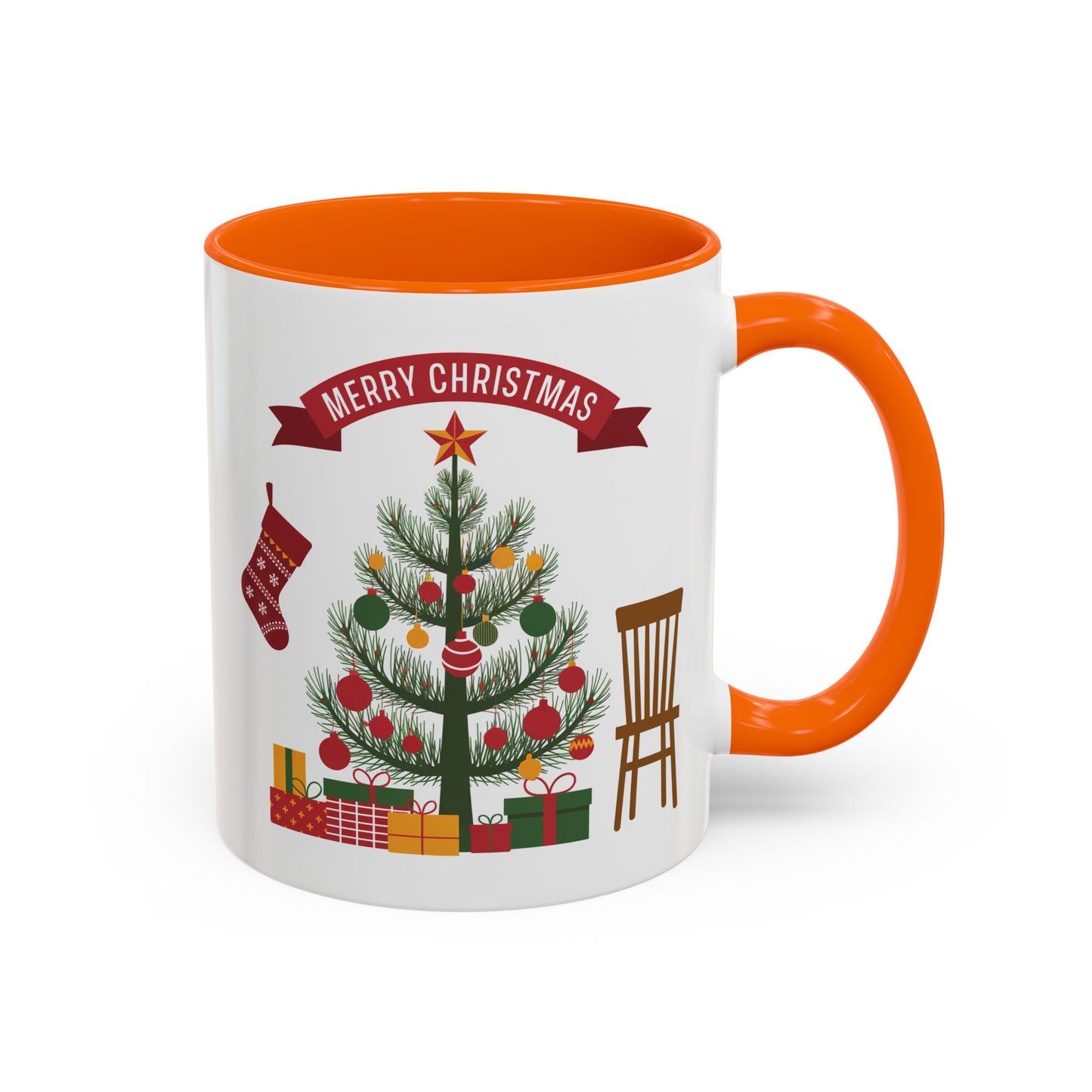 Christmas Mug - Merry Christmas Banner Tree Presents