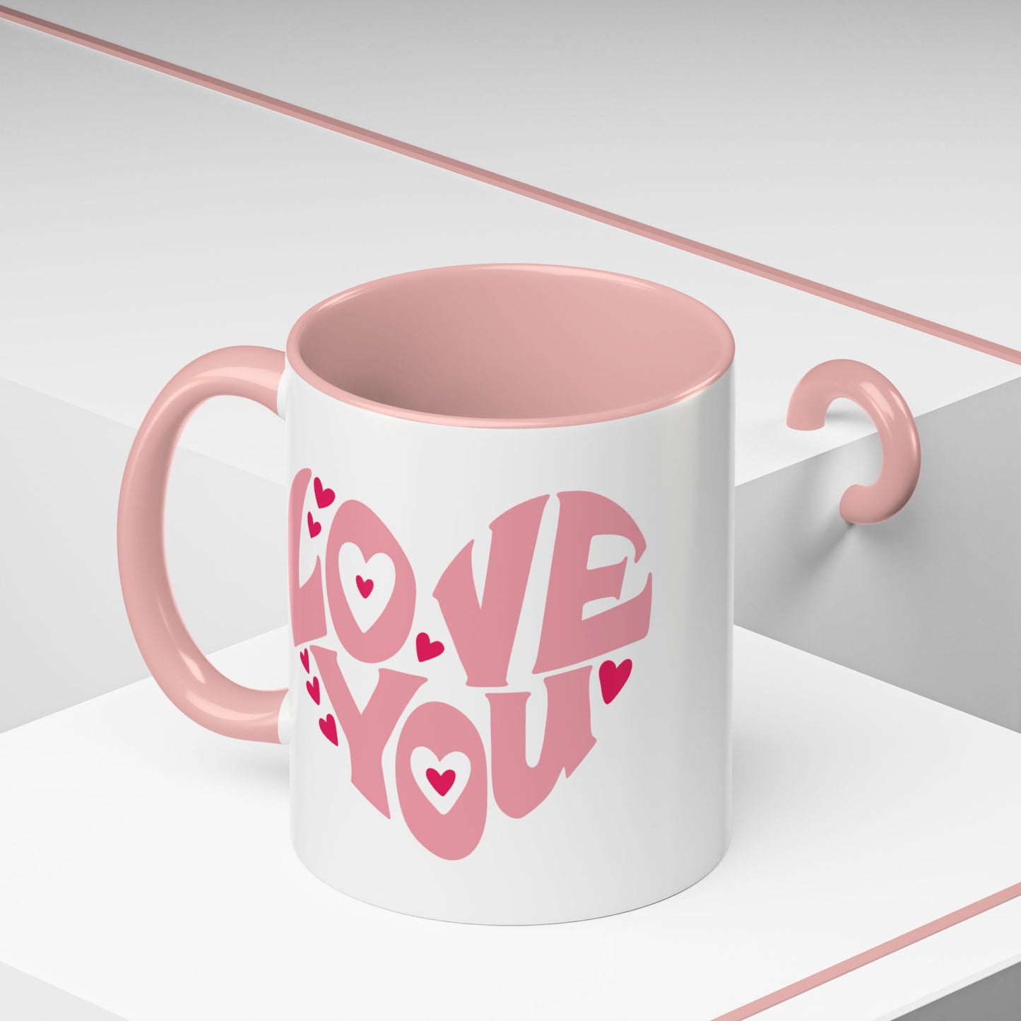 Valentine's Day Mug - Love You Heart Lettering
