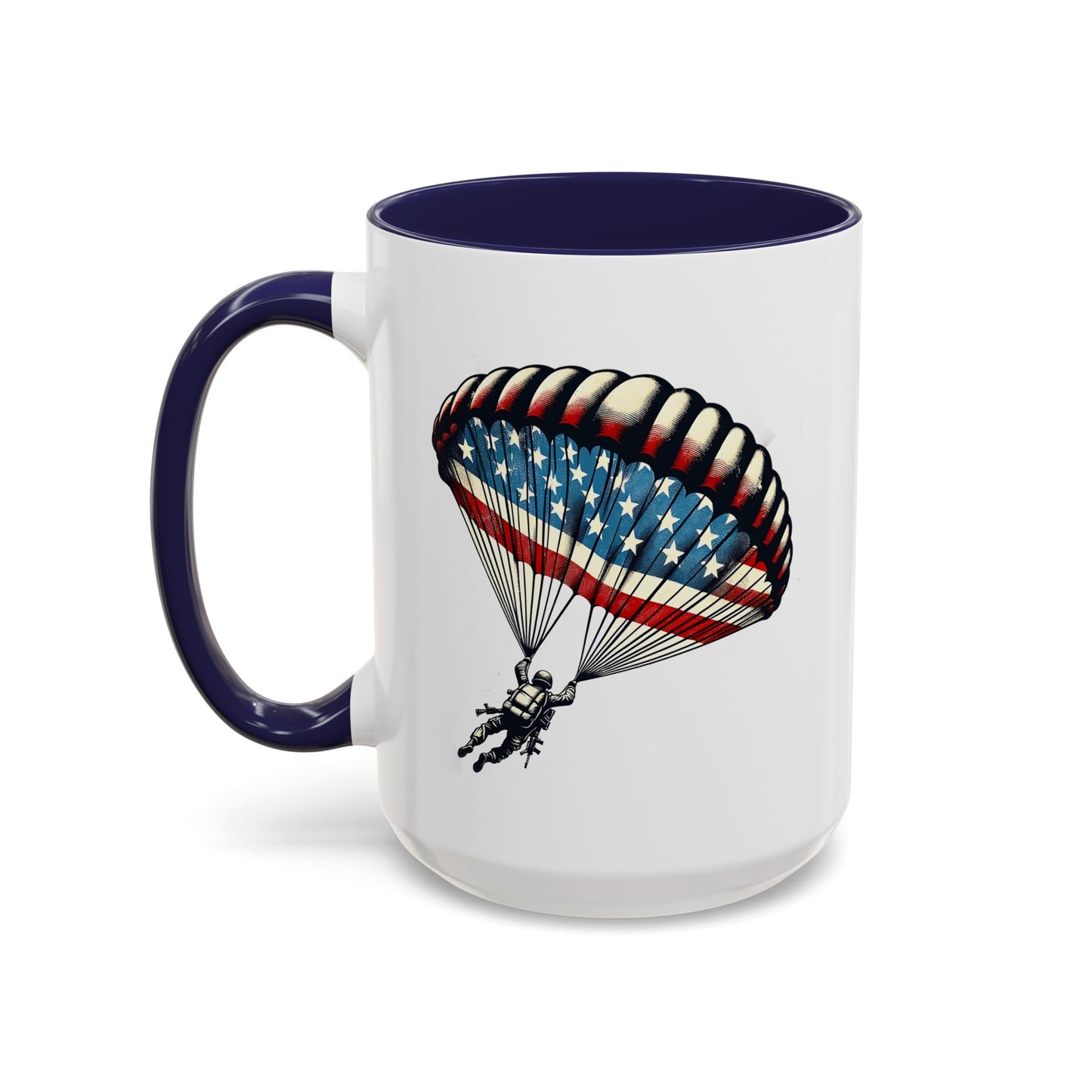 4th of July Mug - Airborne Soldier Parachute Flag