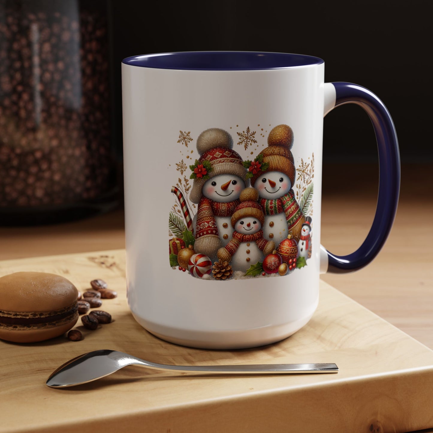 Christmas Mug - Gold Snowman Family