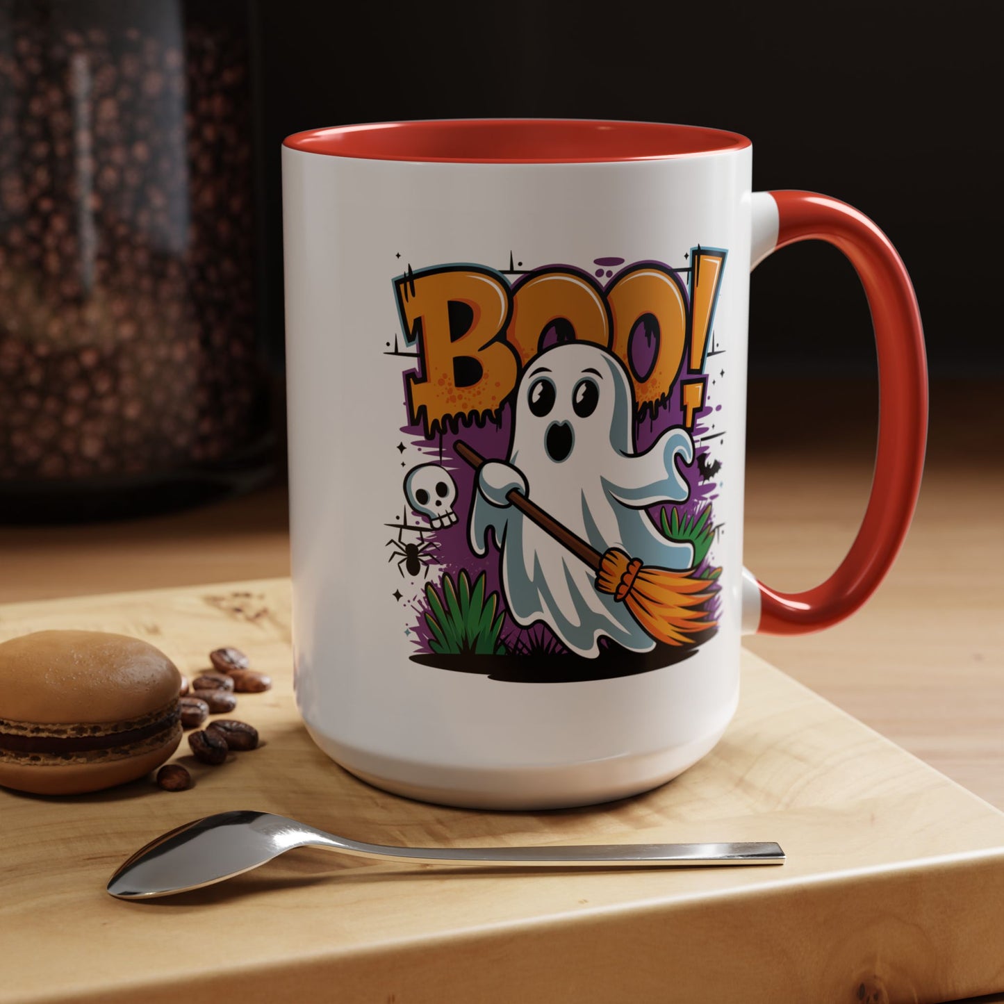 Halloween Mug - Boo! Flying Ghost With Broom