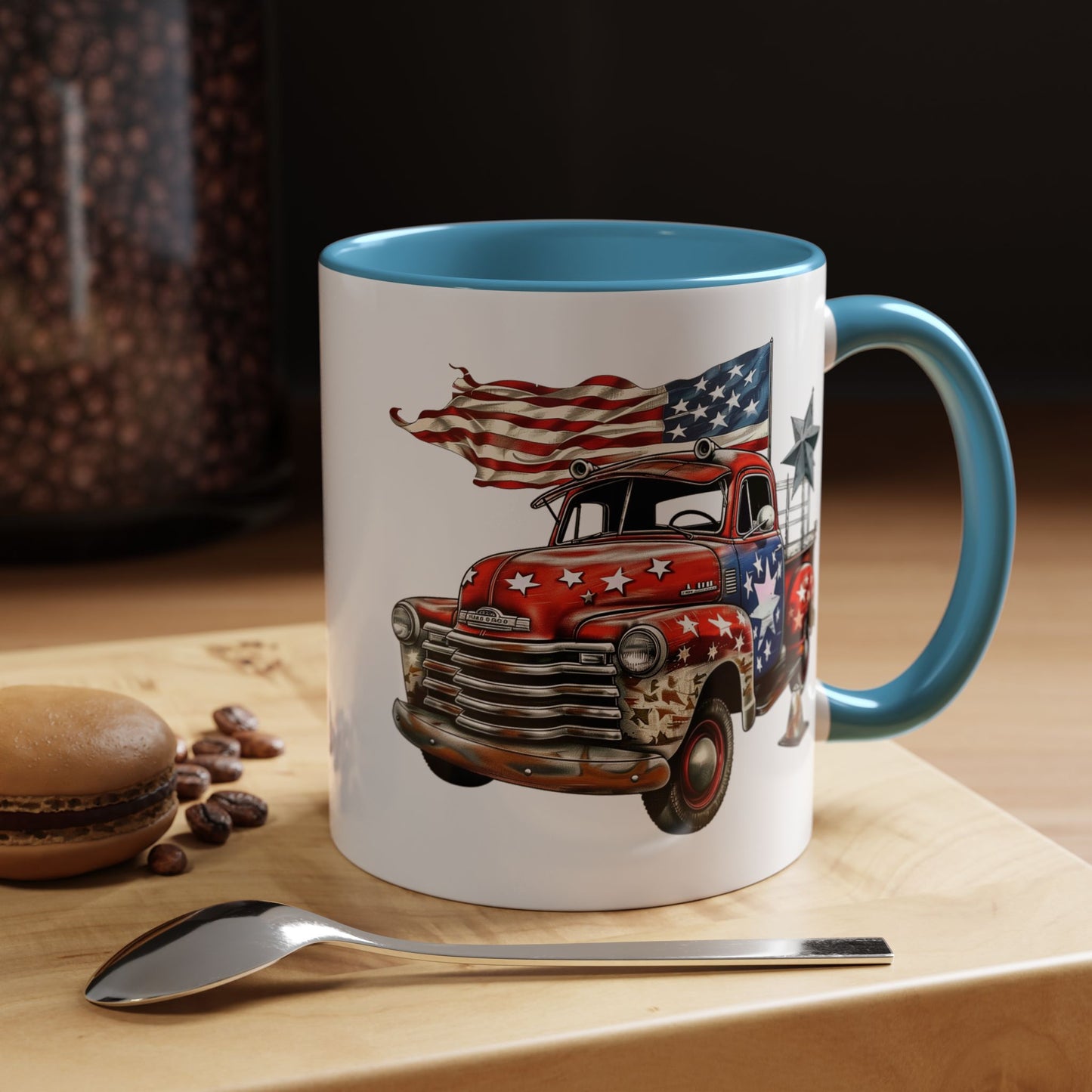 4th of July - Old Truck & Flag 4