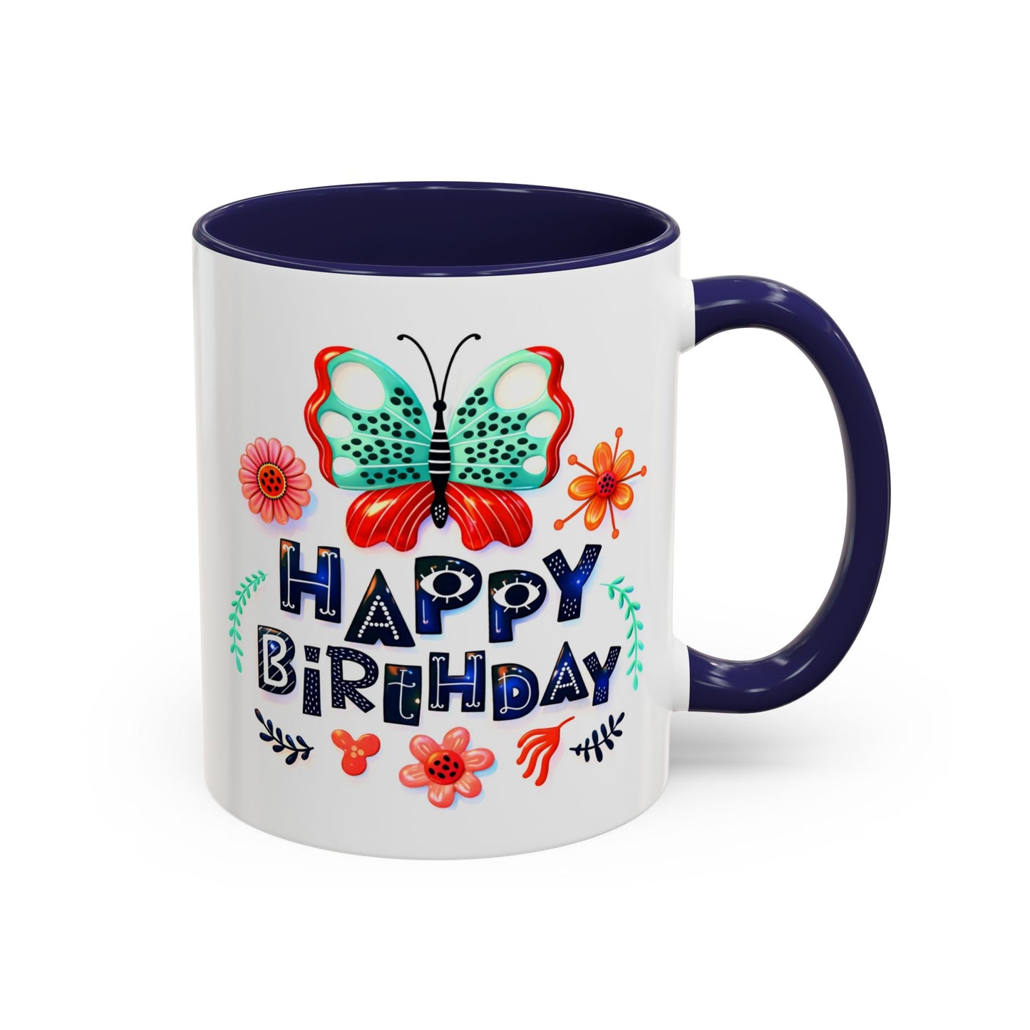 Birthday Mug - Butterfly Flowers