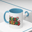 Christmas Mug - Merry Christmas Green Yellow & Red Text Hats