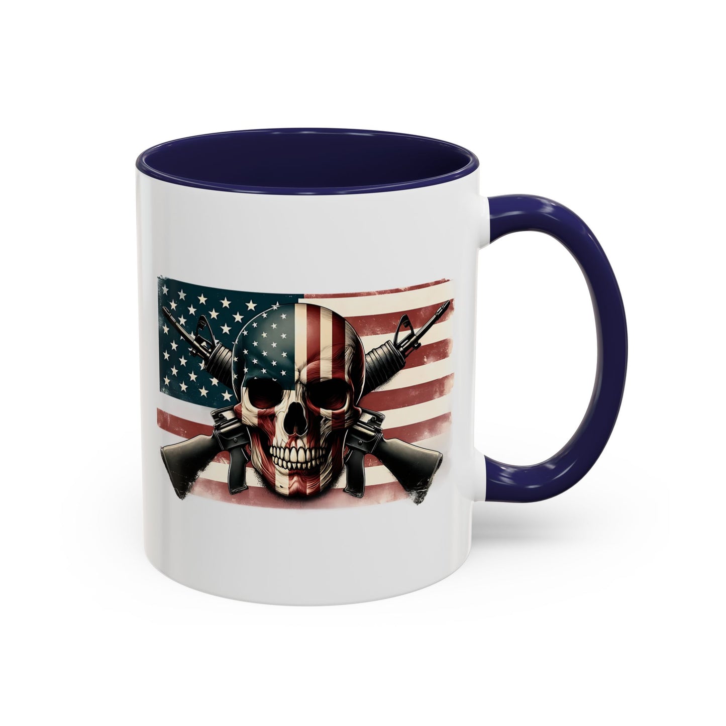 4th of July Mug - Skull Guns Flag