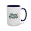 Christmas Mug - Merry Christmas Green Text Ornaments Candy Canes