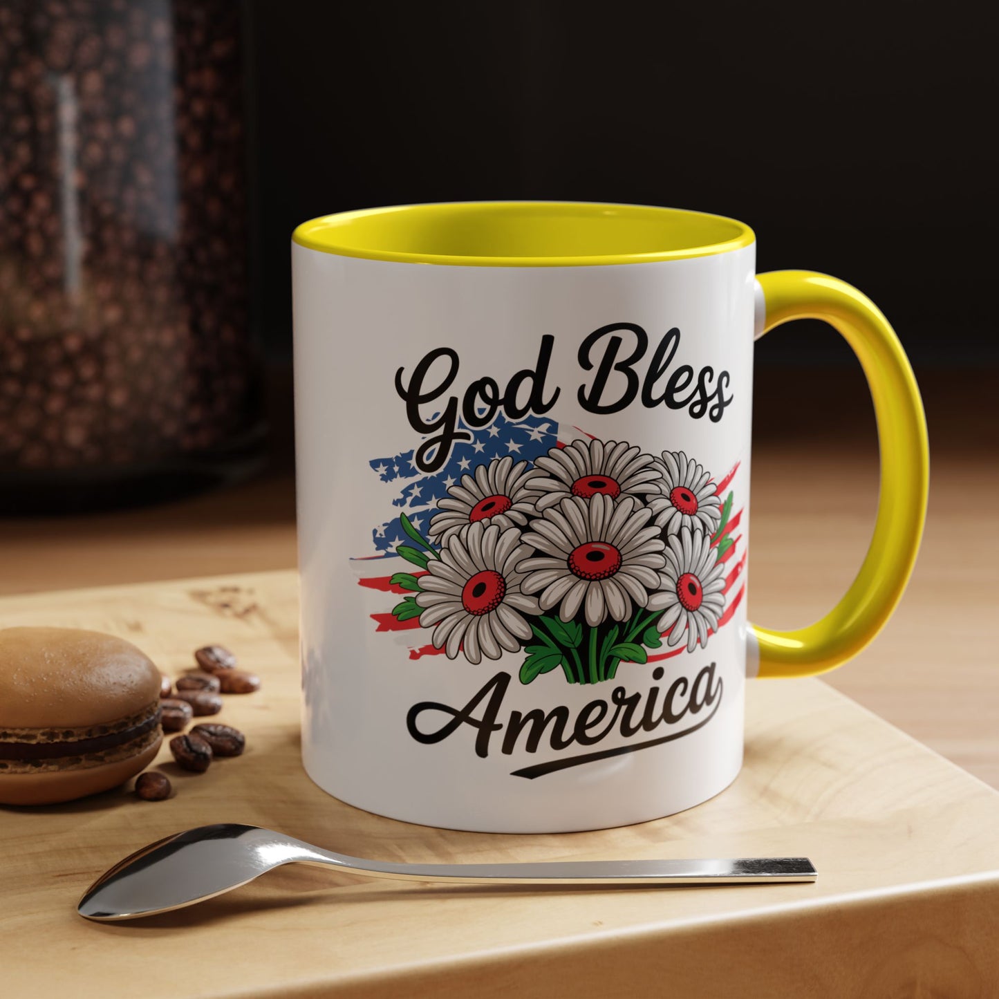 4th of July Mug - God Bless America Daisies