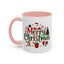 Christmas Mug - Merry Christmas Red & Green Text Santa Reindeer Tree Sleigh Ornaments
